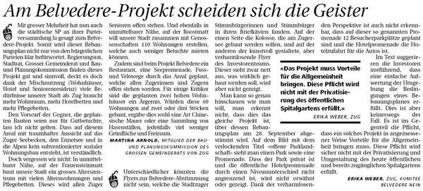 T. Am Belvedere-Projekt scheiden sich die Geister; Neue ZZ, 30.8.2008.jpg