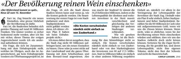 3. Der Bevoelkerung reinen Wein einschenken (Eisstadion); Neue ZZ, 17.11.2007.jpg