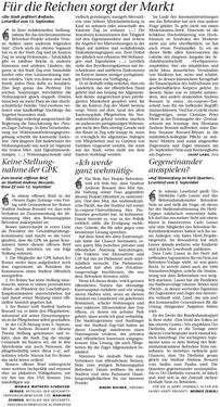 ZH. Fuer die Reichen sorgt der Markt etc.; Neue ZZ, 16.9.2008.jpg